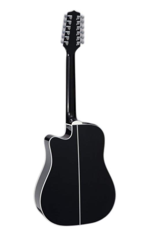 Takamine - G-series Cutaway Dreadnought 12-String Acoustic Guitar With Gig Bag, Black