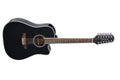 Takamine - G-series Cutaway Dreadnought 12-String Acoustic Guitar With Gig Bag, Black