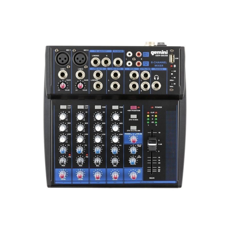 Gemini - Compact 8 Channel Bluetooth Mixer