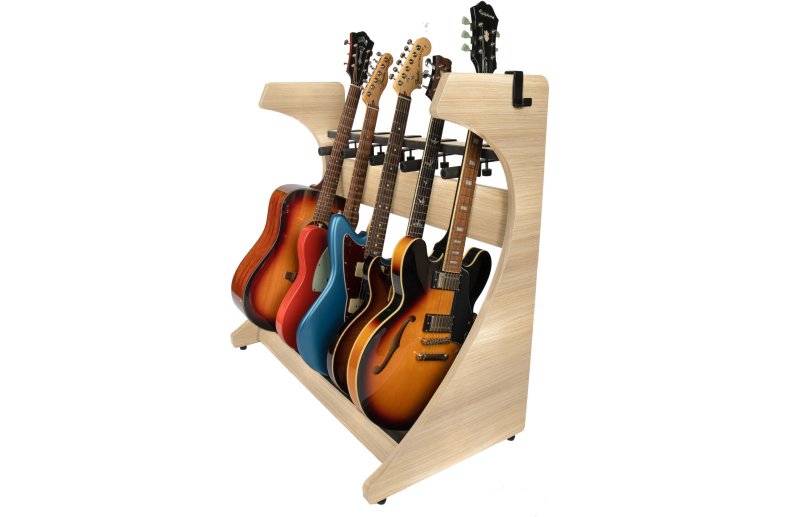 Gator - Elite Five Electric / Acoustic Guitar Rack, Maple