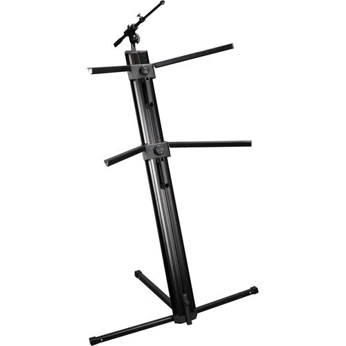 Gator - Column-Style Keyboard Stand with Mic Boom Arm and Gig Bag, Black