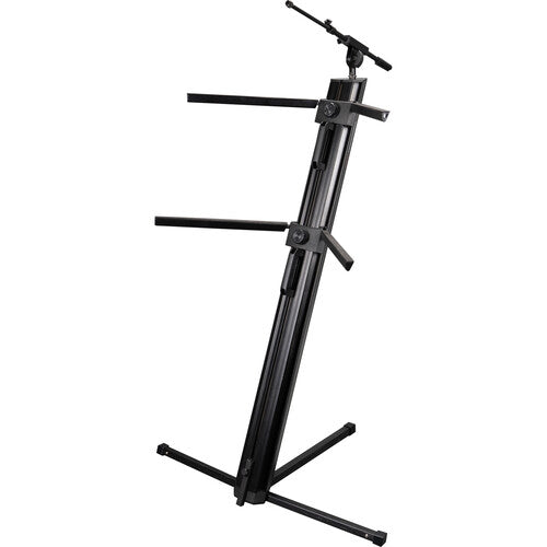 Gator - Column-Style Keyboard Stand with Mic Boom Arm and Gig Bag, Black
