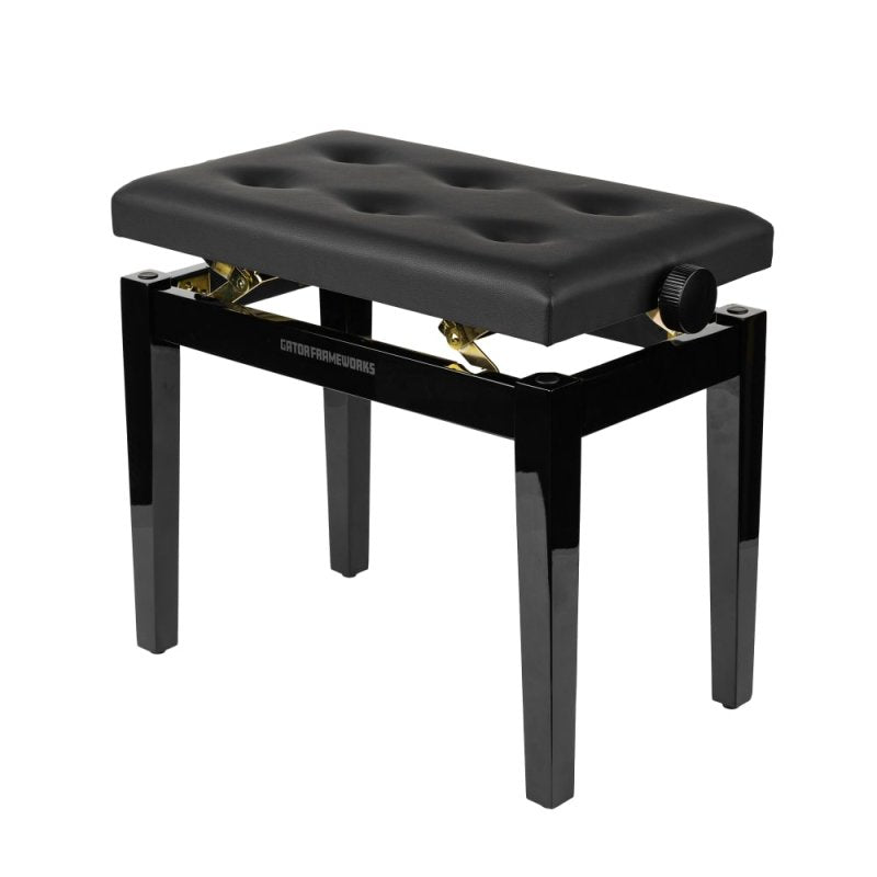 Gator - Deluxe Height Adjustable Piano Bench, Black