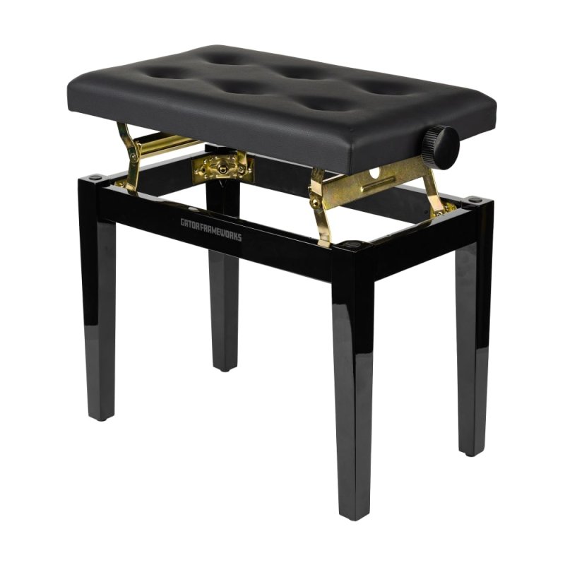 Gator - Deluxe Height Adjustable Piano Bench, Black