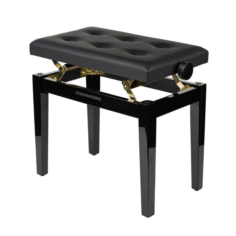 Gator - Deluxe Height Adjustable Piano Bench, Black
