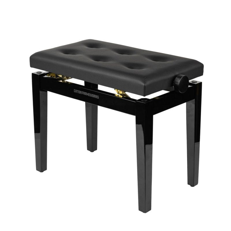 Gator - Deluxe Height Adjustable Piano Bench, Black