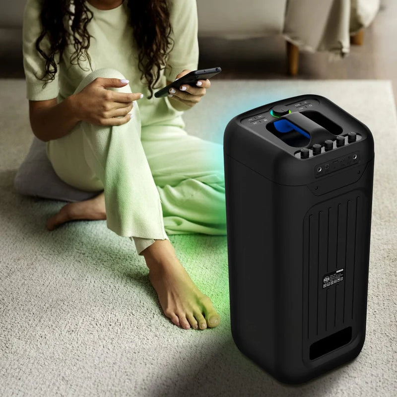 Gemini - Bluetooth Party Box 200W Dual 6.5" Boombox With Karaoke & LEDLights