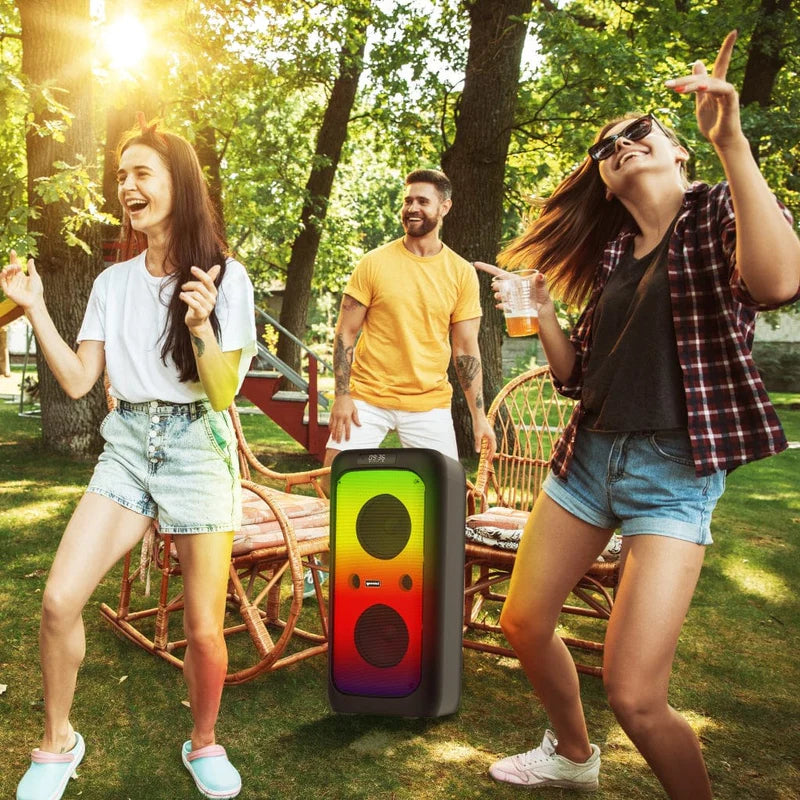 Gemini - Bluetooth Party Box 200W Dual 6.5" Boombox With Karaoke & LEDLights