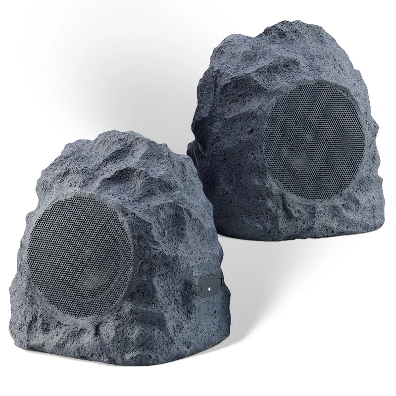 Gemini - TWS Bluetooth Outdoor Rock Speakers Waterproof Patio Sound System (Pair)