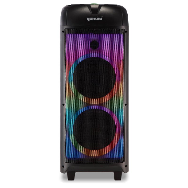 Gemini - 1000W Dual 8" Portable Bluetooth Speaker with LED Party Lighting