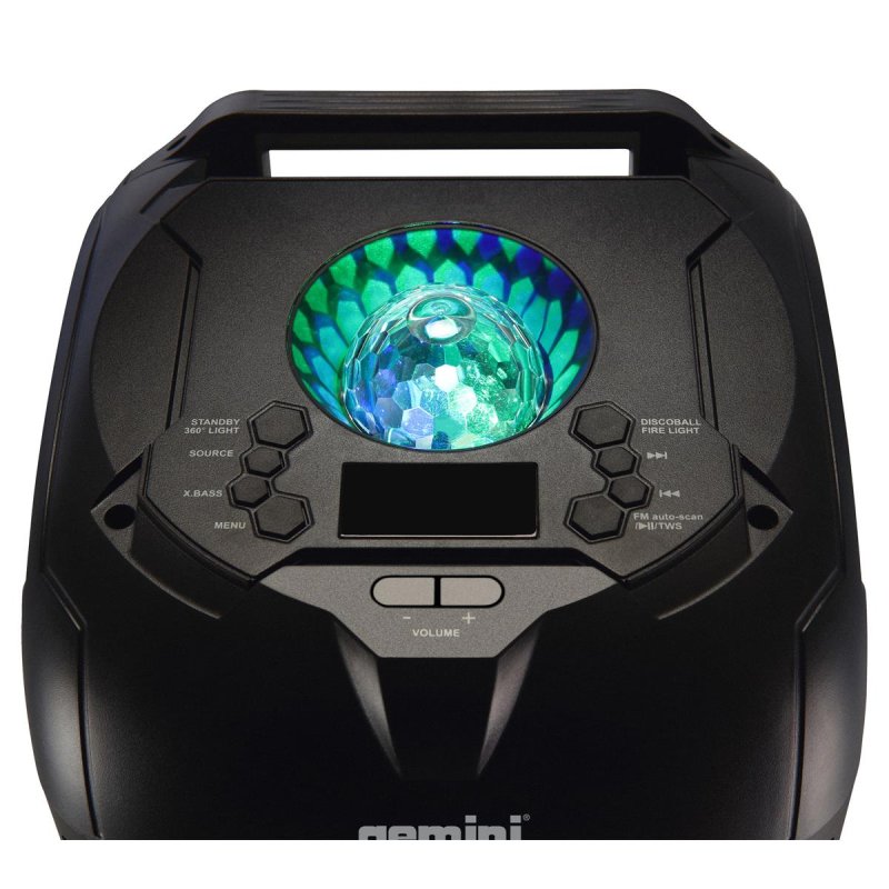 Gemini - 1000W Dual 8" Portable Bluetooth Speaker with LED Party Lighting