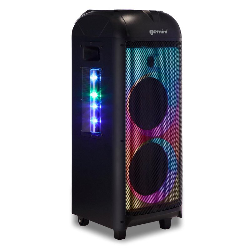 Gemini - 1000W Dual 8" Portable Bluetooth Speaker with LED Party Lighting