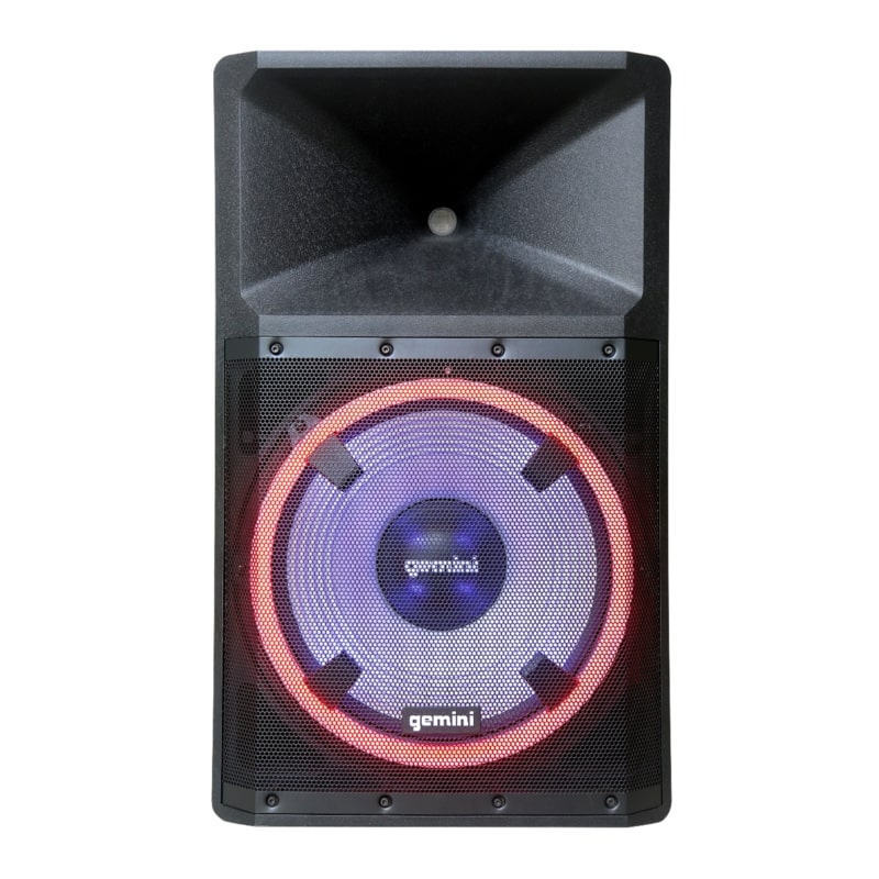 Gemini - High Power Bluetooth Party Speaker With Party Lights, Microphone, And Speaker Stand