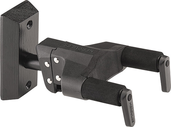 Hercules - Auto Grip System Guitar Hanger, Black Wood Base, Short Arm