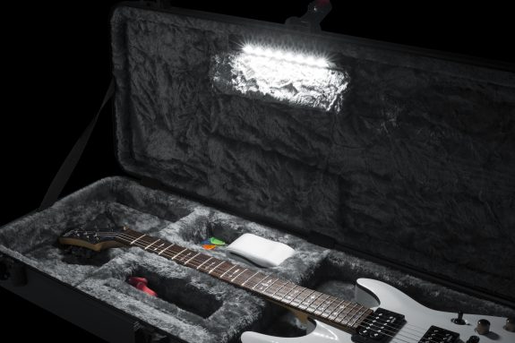 Gator - TSA Series ATA Molded Polyethylene Guitar Case for Standard Electric Guitars; LED Edition