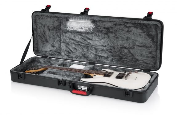 Gator - TSA Series ATA Molded Polyethylene Guitar Case for Standard Electric Guitars; LED Edition