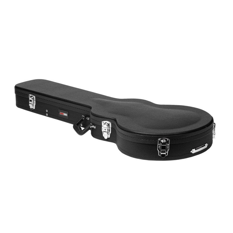 Gator - Hard Shell Wood Case for 339-Style Guitars with Plush Interior, Black Tolex Exterior, and Lockable Latch
