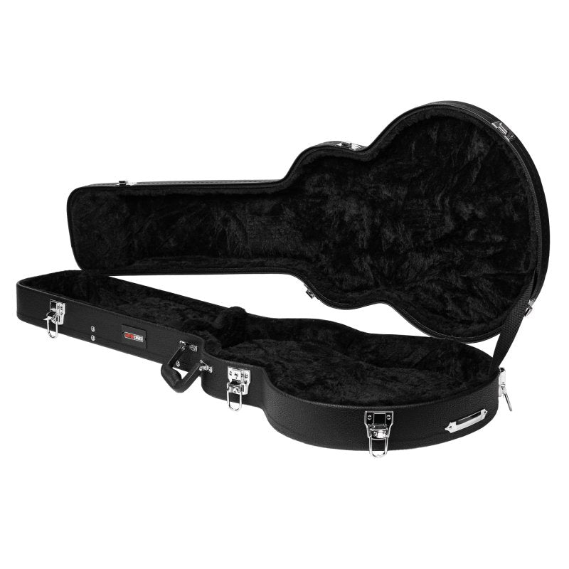 Gator - Hard Shell Wood Case for 339-Style Guitars with Plush Interior, Black Tolex Exterior, and Lockable Latch