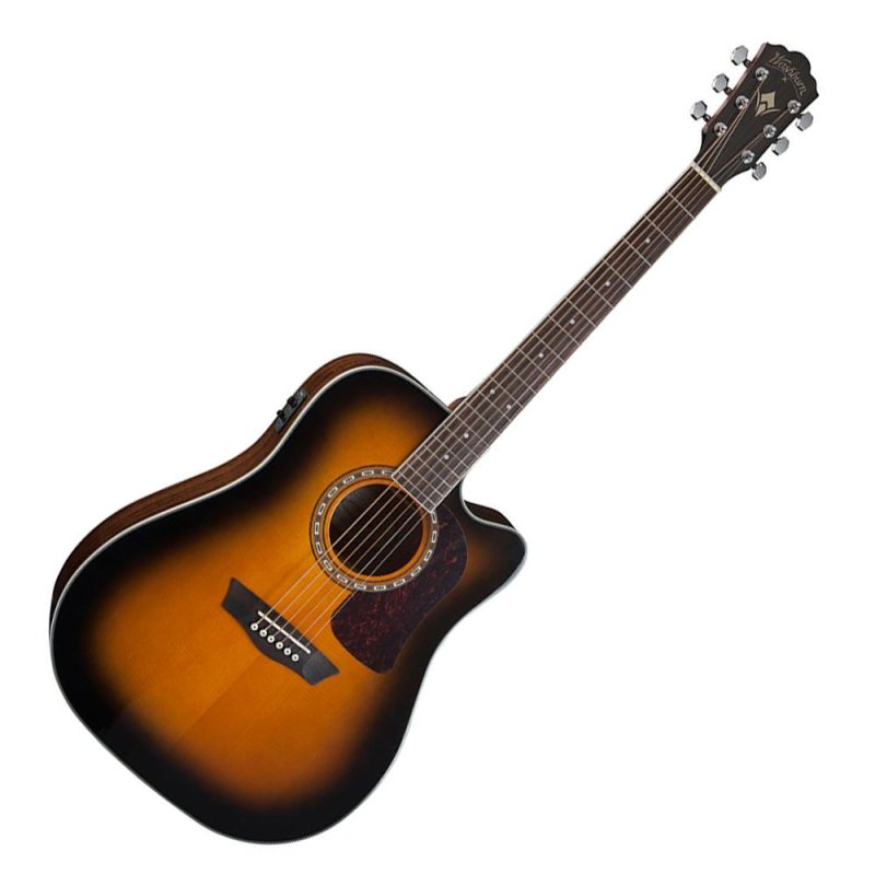 Washburn - Heritage 10 Series Acoustic Cutaway Guitar, Tobacco Burst Gloss