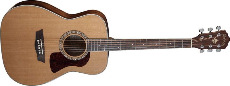Washburn - Heritage 10 Series Folk Solid Cedar Mahogany Acoustic Concert Guitar - Natural