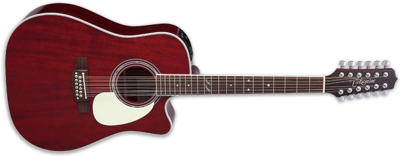 Takamine - John Jorgenson Signature 12-String Acoustic/Electric Guitar With Case, Gloss Wine Red