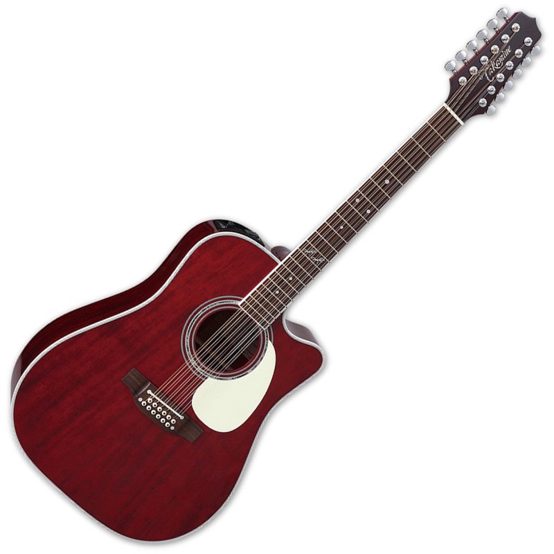 Takamine - John Jorgenson Signature 12-String Acoustic/Electric Guitar With Case, Gloss Wine Red