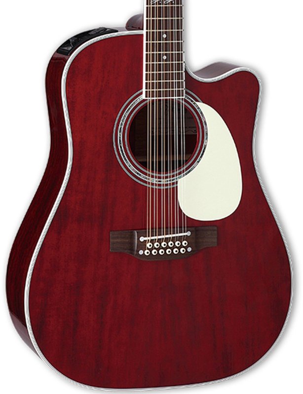 Takamine - John Jorgenson Signature 12-String Acoustic/Electric Guitar With Case, Gloss Wine Red