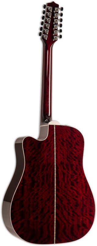 Takamine - John Jorgenson Signature 12-String Acoustic/Electric Guitar With Case, Gloss Wine Red