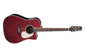 Takamine - John Jorgenson Signature Acoustic/Electric Guitar With Case, Gloss Wine Red