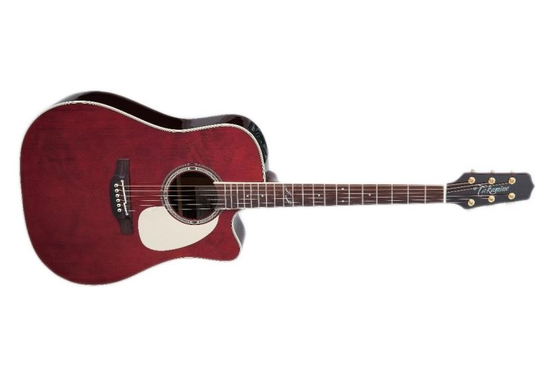 Takamine - John Jorgenson Signature Acoustic/Electric Guitar With Case, Gloss Wine Red