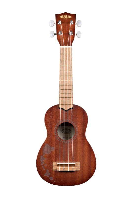 KALA - Satin Mahogany Soprano w/ Hawaiian Islands Ukulele