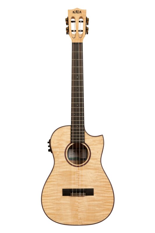 KALA - All Solid Flame Maple Cutaway Baritone Ukulele With EQ & Bag