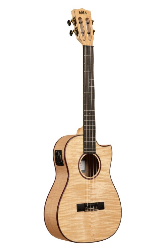 KALA - All Solid Flame Maple Cutaway Baritone Ukulele With EQ & Bag