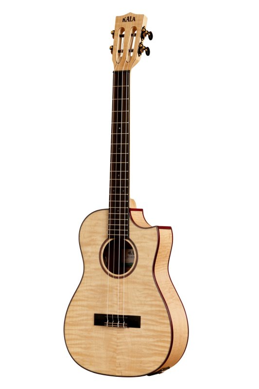 KALA - All Solid Flame Maple Cutaway Baritone Ukulele With EQ & Bag