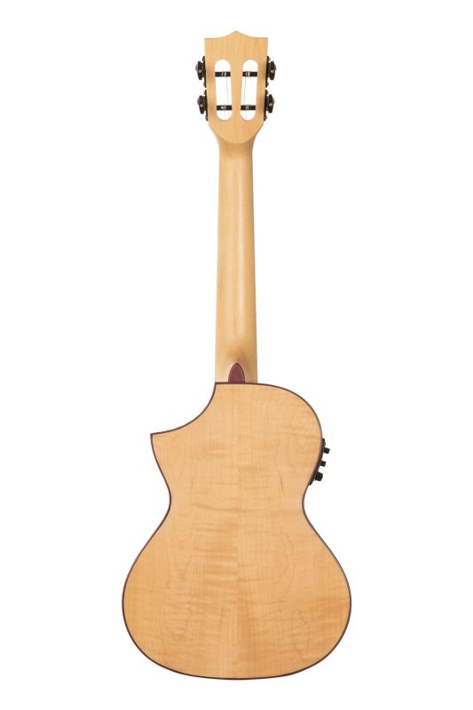 KALA - All Solid Flame Maple Cutaway Tenor Ukulele With EQ & Bag