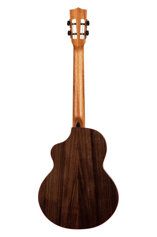 KALA - Contour All Solid Gloss Spruce Rosewood Baritone Ukulele With Cutaway and Bag