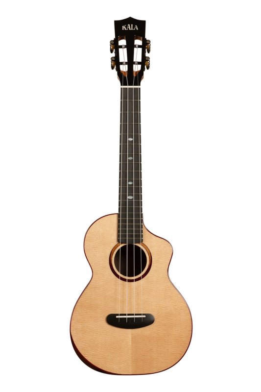 KALA - Contour All Solid Gloss Spruce Rosewood Tenor Ukulele With Cutaway and Bag