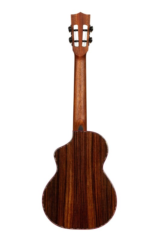 KALA - Contour Deluxe All Solid Gloss Spruce Rosewood Tenor Ukulele w/ Cutaway and Bag