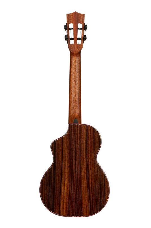 KALA - Contour Deluxe All Solid Gloss Spruce Rosewood Tenor Ukulele w/ Cutaway and Bag