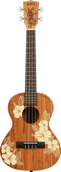 KALA - Hawaiian Hibiscus Tenor Mahogany Ukulele With Bag