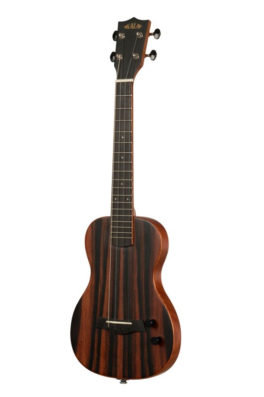 KALA - Solid Body Electric Striped Ebony Tenor Ukulele With Bag