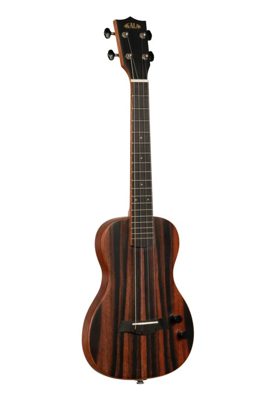 KALA - Solid Body Electric Striped Ebony Tenor Ukulele With Bag