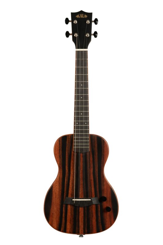 KALA - Solid Body Electric Striped Ebony Tenor Ukulele With Bag