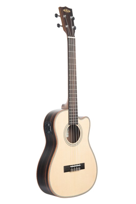 KALA - Solid Spruce Top Striped Ebony Baritone Cutaway w/EQ