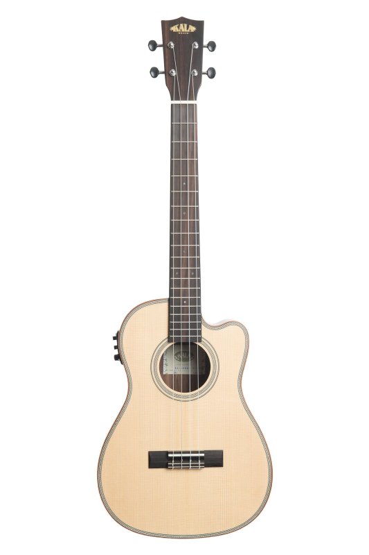 KALA - Solid Spruce Top Striped Ebony Baritone Cutaway w/EQ