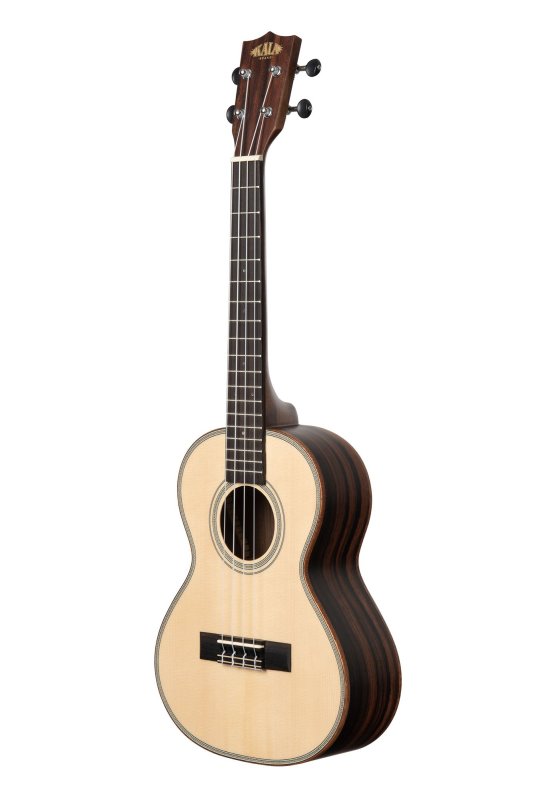 KALA - Solid Spruce Top Striped Ebony Tenor Ukulele