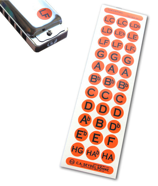 Harmonica Coverplate Key Label Set