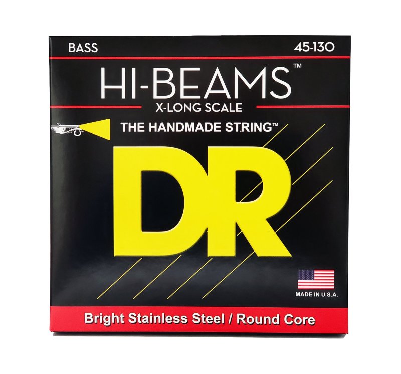 DR Handmade Strings - Hi-beams Long Scale 5-String Bass Strings, Medium (45-130)