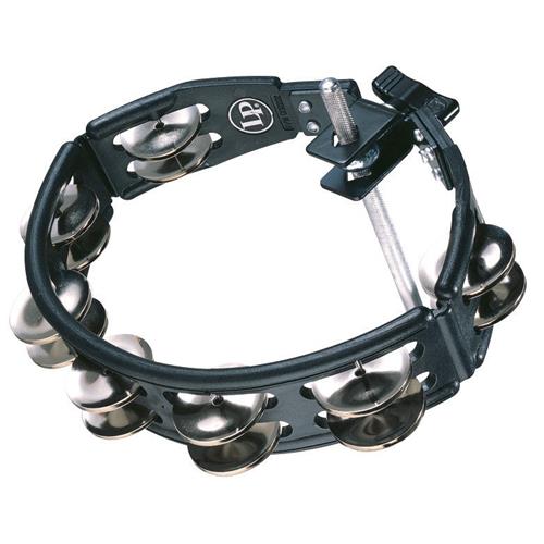 Latin Percussion - Cyclops Jingle Tambourine, Steel Jingles, Black, Mountable