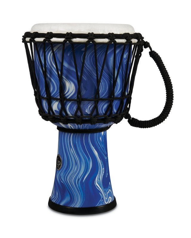 Latin Percussion - World 7" Rope Circle Djembe, Blue Marble